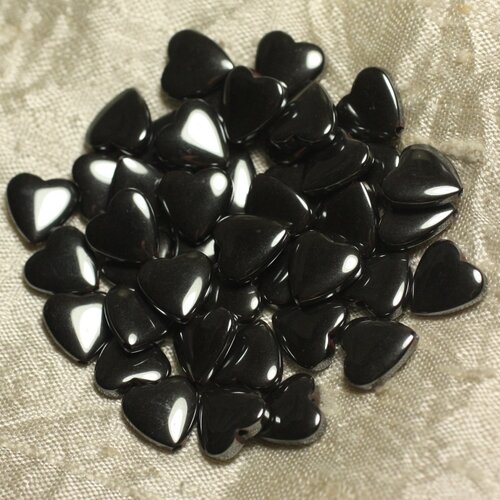 10pc - perles de pierre - hématite coeurs 10mm   4558550022356