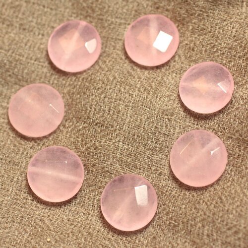 2pc - perles de pierre - jade palets facettés 14mm rose clair - 4558550021601