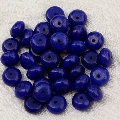 10pc - perles de pierre - jade rondelles 10x6mm bleu nuit   4558550021427