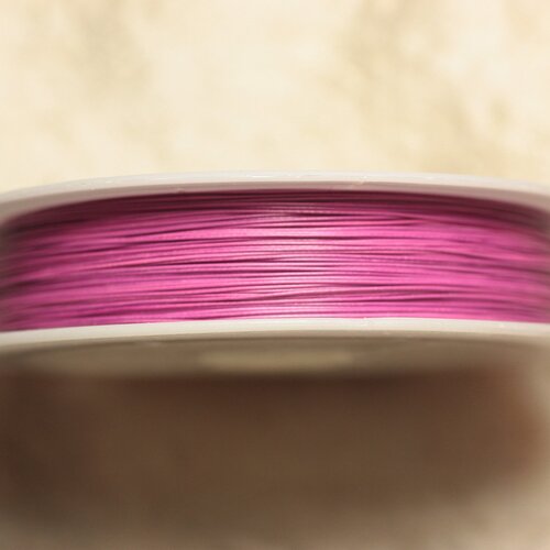 Bobine 70 mètres - fil métal câblé 0.38mm rose bonbon fluo - 4558550027849