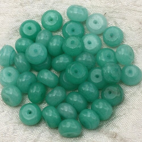 10pc - perles de pierre - jade rondelles 10x6mm bleu turquoise   4558550021021