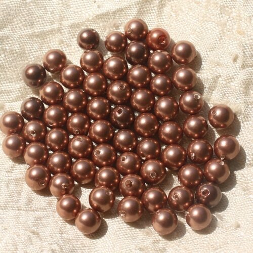 10pc - perles nacre cuivre boules 6mm   4558550020758