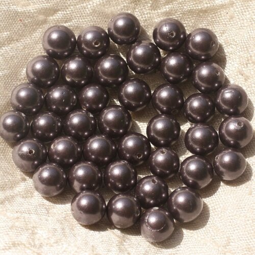 10pc - perles nacre violette boules 8mm   4558550020512