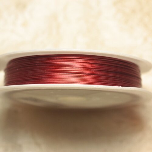 Bobine 70 mètres - fil métal câblé 0.38mm rouge vif - 4558550020413