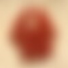 5pc - perles shamballas résine 12x10mm rouge orange   4558550020246