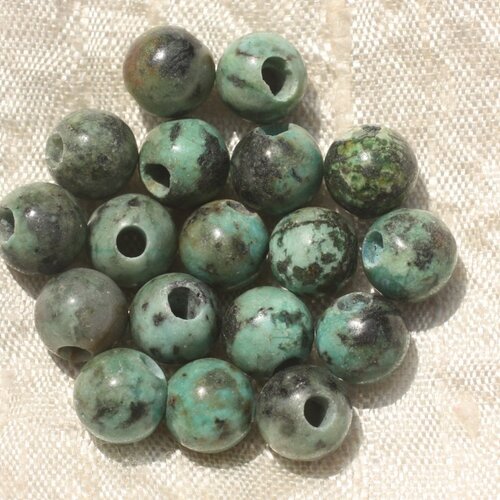 2pc - perles de pierre perçage 2.5mm - turquoise afrique 8mm   4558550020123