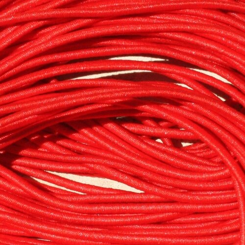 Echeveau 19m env - fil elastique tissu 1mm rouge vif  4558550019882