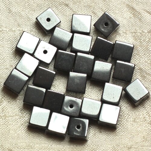 10pc - perles de pierre - hématite cubes 8mm   4558550019769
