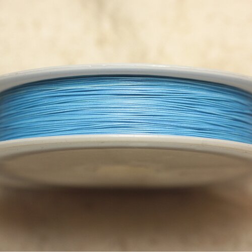 Bobine 70 mètres env - fil métal cablé 0.38mm bleu turquoise azur - 4558550027931