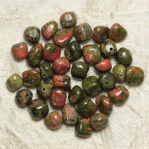 10pc - perles de pierre - unakite nuggets 8-10mm   4558550021489