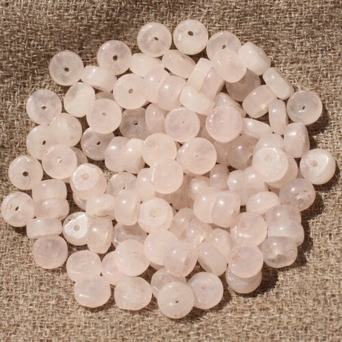 20pc - perles de pierre - quartz rose rondelles heishi 5x2mm   4558550018038