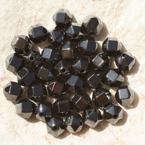 20pc - perles de pierre - hématite boules cubes facettées 8mm - 4558550017451