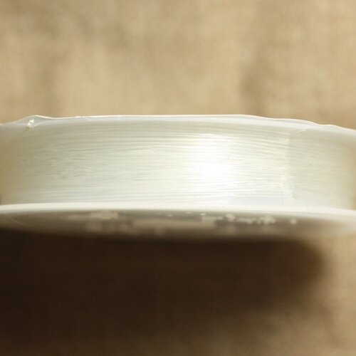 Bobine 10 mètres - fil elastique 0.6mm blanc transparent -  4558550017208