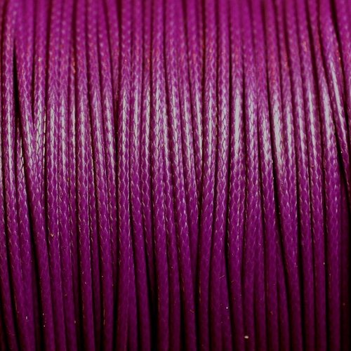 5 mètres - fil corde cordon coton ciré 1mm violet magenta - 4558550016737