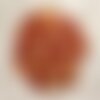 6pc - perles de pierre - jade orange coeurs 15mm   4558550015211