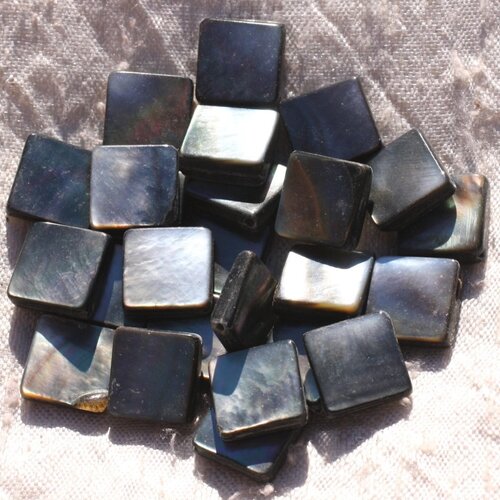 4pc - perles nacre noire naturelle - losanges 16x12mm   4558550014559