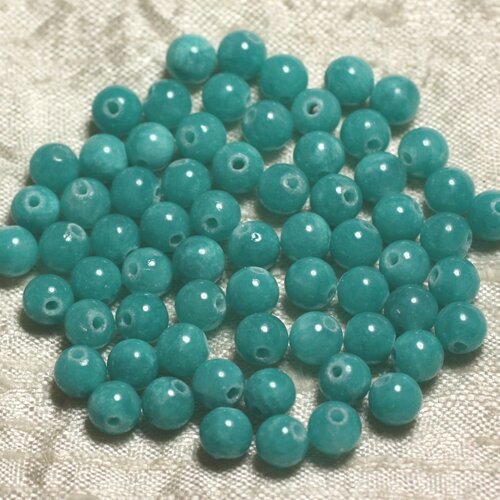 20pc - perles de pierre - jade bleu turquoise 6mm   4558550013842