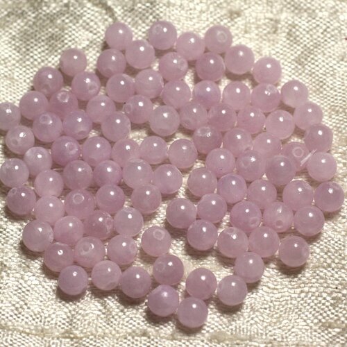 30pc - perles de pierre - jade rose mauve 4mm   4558550013767