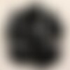 1pc - pendentif pierre semi précieuse - agate noire goutte 40mm   4558550013262
