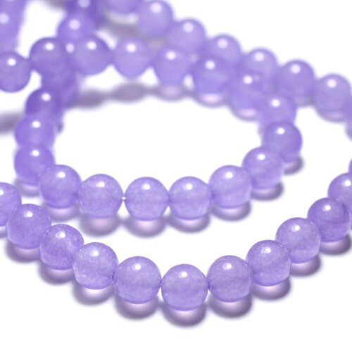 10pc - perles de pierre - jade boules 8mm violet mauve lavande - 4558550012937