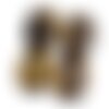 1pc - pendentif pierre - oeil de tigre rond cercle donut pi 30mm marron doré noir - 4558550012760
