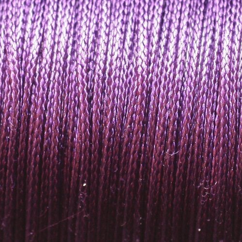 10 metres - fil corde cordon coton ciré 0.8mm violet byzantin - 4558550012715