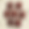 1pc - cabochon pierre - jaspe rouge poppy rond 16mm rouge marron brique bordeaux noir - 4558550011572