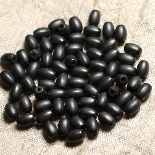 20pc - perles de pierre - hématite olives mat 6x4mm   4558550010858