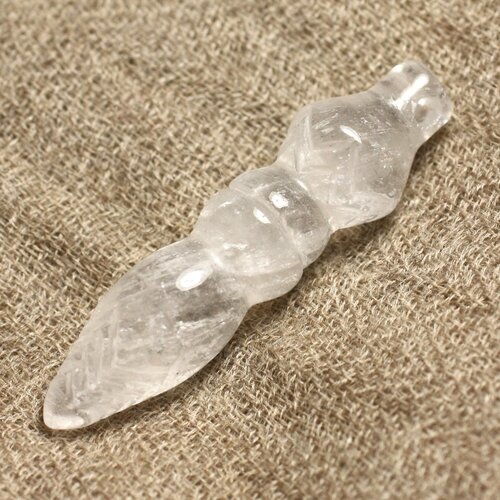 1pc - pendentif pendule egyptien thot gravé pierre 46mm cristal de roche quartz - 4558550010315