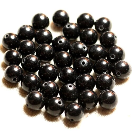 10pc - perles de pierre - jade noire boules 8mm   4558550009128
