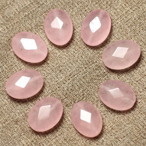 2pc - perles de pierre - jade ovales facettés 14x10mm rose clair  4558550007155