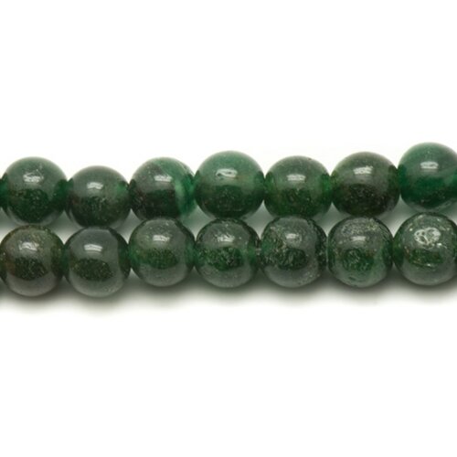 10pc - perles pierre - jade naturel boules 6mm vert foncé sapin - 4558550033406