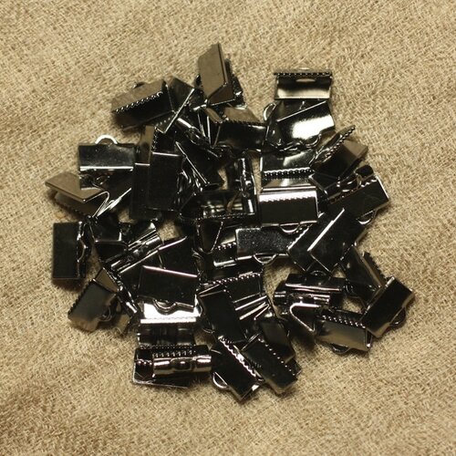 20pc - embouts métal noir qualité sans nickel 10x6mm   4558550008381