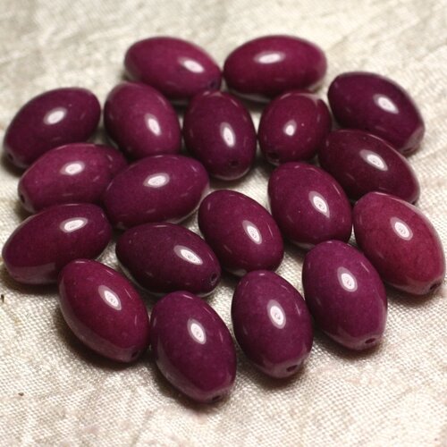 2pc - perles de pierre - jade violet prune olives 16x12mm   4558550007865