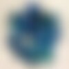 1pc - cabochon pierre - agate ovale 18x13mm blanc bleu turquoise - 4558550007353