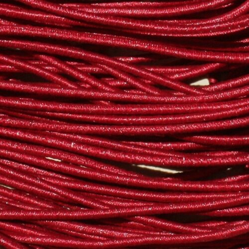 Echeveau 19m env - fil elastique tissu 1mm rouge bordeaux   4558550007346
