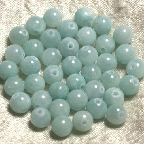 10pc - perles de pierre - jade vert clair turquoise 8mm   4558550006813