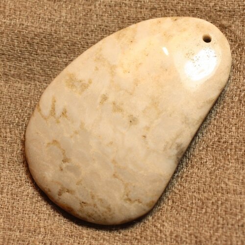 Pendentif pierre semi précieuse corail fossile 55mm n°2  4558550021724