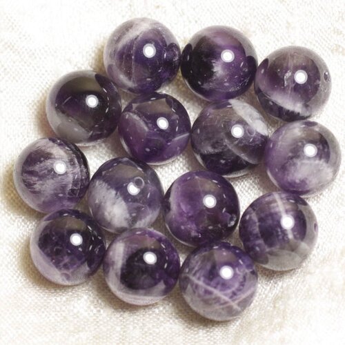 2pc - perles de pierre - améthyste chevron boules 14mm - 4558550005663