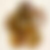 1pc - donut pendentif pierre agate 42-46mm jaune orange   4558550003966