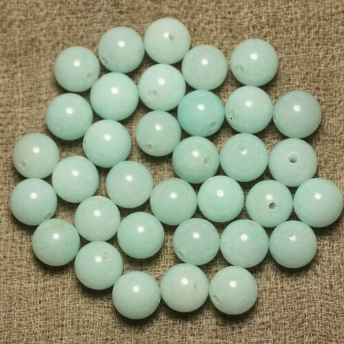 10pc - perles de pierre - jade boules 8mm bleu turquoise  4558550021847