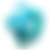 1pc - collier ruban soie teint à la main 85 x 2.5cm bleu turquoise vert paon emeraude - soie128 - 4558550003157