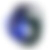 1pc - collier ruban soie teint à la main 85 x 2.5cm bleu nuit vert noir (ref soie129)   4558550003140