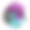 1pc - collier ruban soie teint à la main 85 x 2.5cm gris bleu turquoise violet rose (ref soie136)   4558550003065