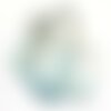 1pc - collier ruban soie teint à la main 85 x 2.5cm blanc gris bleu paon (ref soie138)   4558550003041