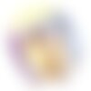 1pc - collier ruban soie teint à la main 85 x 2.5cm bleu jaune violet (ref soie146)   4558550002914