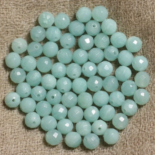 10pc - perles de pierre - amazonite boules facettées 6mm   4558550002129