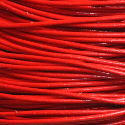 5m - cordon cuir véritable rouge 2mm   4558550001887
