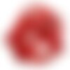 1pc - collier ruban soie teint à la main 85 x 2.5cm rouge coquelicot (ref soie172)   4558550001863