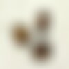 1pc - perle composant pierre et argent 925 - topaze marron orange rectangle facetté 14x10mm   4558550001597